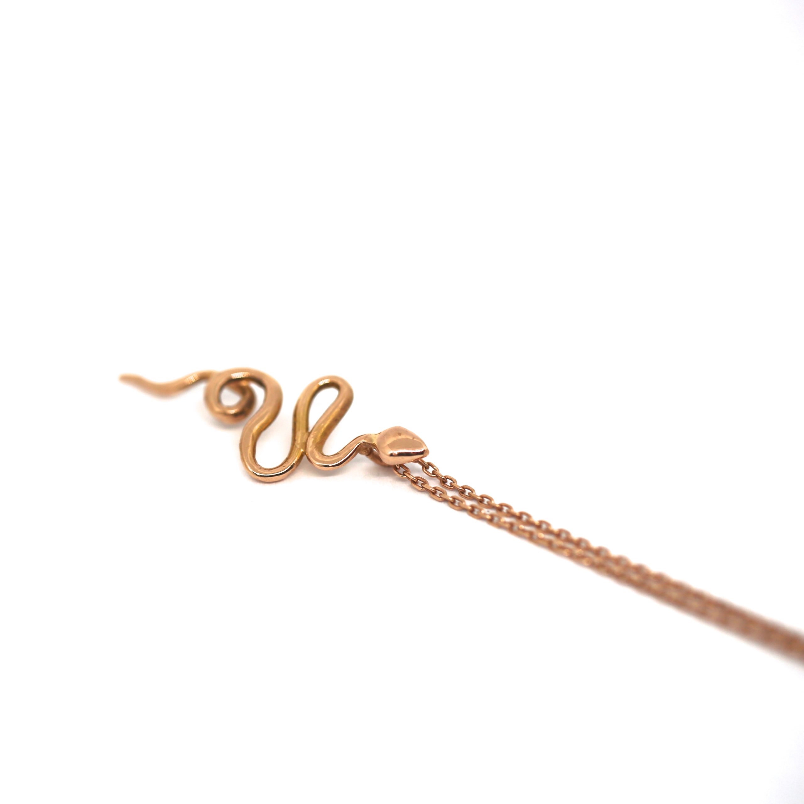pendentif serpent or rose